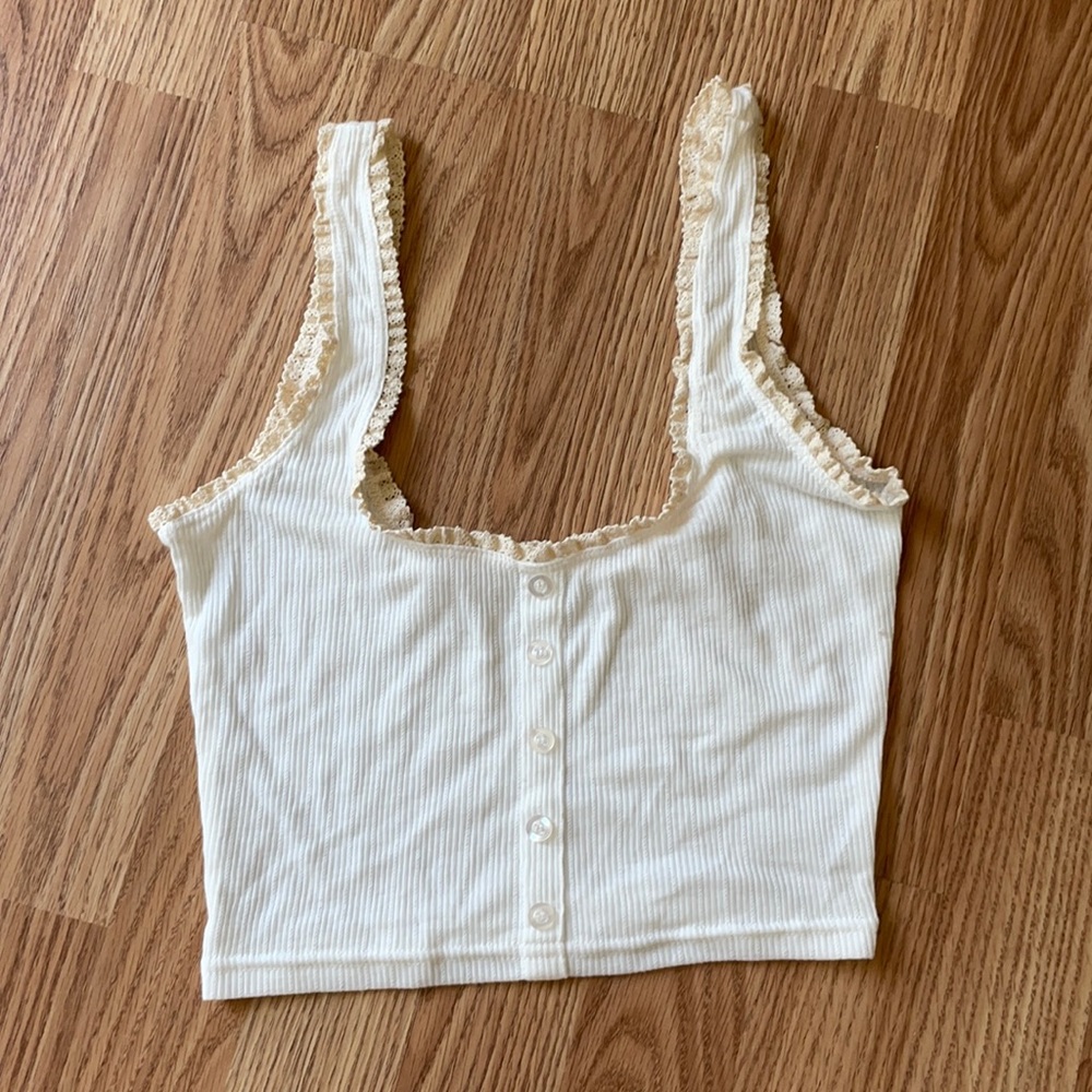 White Tank Crop Top